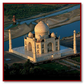 taj mahal agra top view